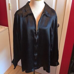 Designs by Lane Bryant zippered silk feel top s